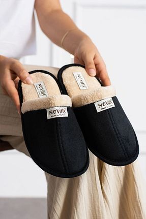 دمپائی خانگی مشکی زنانه پارچه ای NOVİNS - کد 353789246