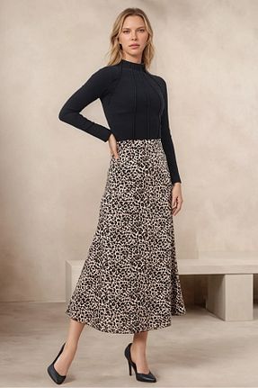 دامن قهوه ای زنانه پنبه ای karpuzbutiks - کد 887333781