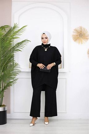 ست بالاتنه و پائین تنه مشکی زنانه بافت MODA - کد 887358864