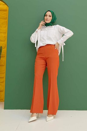 شلوار نارنجی زنانه پارچه hakimoda - کد 346269084