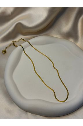 گردنبند استیل ( فولاد ) طلائی زنانه استیل (فولاد) asal jewelry - کد 887384895
