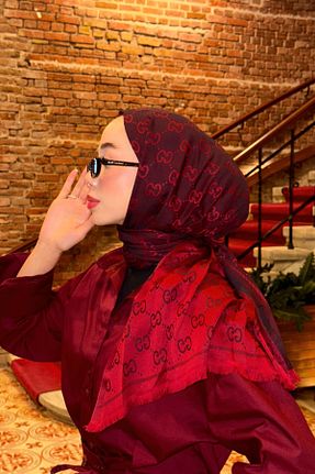 شال زرشکی زنانه hkpolo - کد 886599130