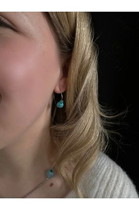 گوشواره استیل (فولاد) زنانه سنگ طبیعی SEVGİLİ TAKI - کد 781221082