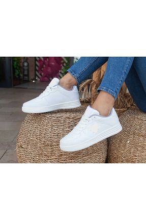 کفش اسنیکر سفید زنانه بند دار akix - کد 887409825