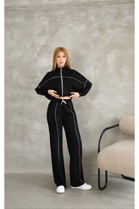 ست کرمکن اسپرت مشکی زنانه پنبه ای sportiness - کد 887501023