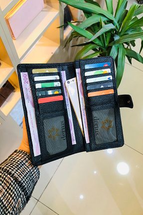 کیف پول مشکی زنانه سایز متوسط derius - کد 736484147