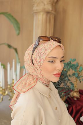 دستمال گردن زرشکی زنانه پنبه ای Silk Home - کد 887454764