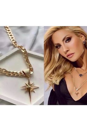 گردنبند استیل ( فولاد ) طلائی زنانه استیل (فولاد) Takıkraliyeti - کد 887362865