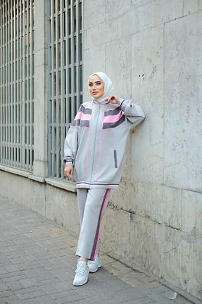 ست گرمکن حجاب طوسی زنانه رگولار MİMİ Luxury Wear - کد 842995521