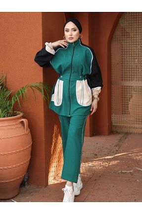 ست گرمکن حجاب سبز زنانه رگولار MİMİ Luxury Wear - کد 851439006