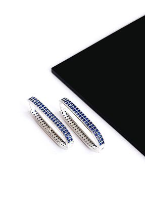 گوشواره نقره آبی زنانه 925 عیار KESKİN GÜMÜŞ - کد 887495359