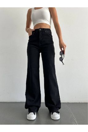 شلوار جین مشکی زنانه پاچه گشاد DK 49 JEANS - کد 887496176