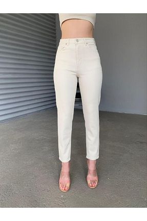 شلوار جین سفید زنانه پاچه ساده DK 49 JEANS - کد 887499276