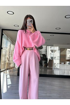 پلیور صورتی زنانه ساده NATUFIAN STORE - کد 887514581