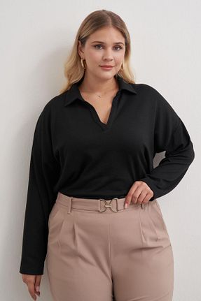 بلوز مشکی زنانه ساده Myline - کد 887527789