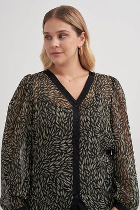 بلوز مشکی زنانه طرح دار Myline - کد 887528783