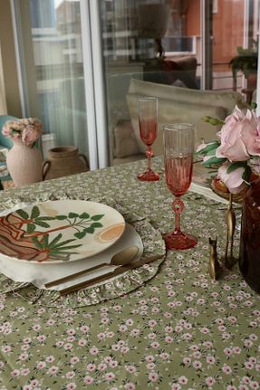 رومیزی سبز پنبه ای vintagetasarım - کد 887594081
