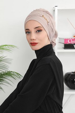 شال قهوه ای زنانه پنبه پلی استر Aisha