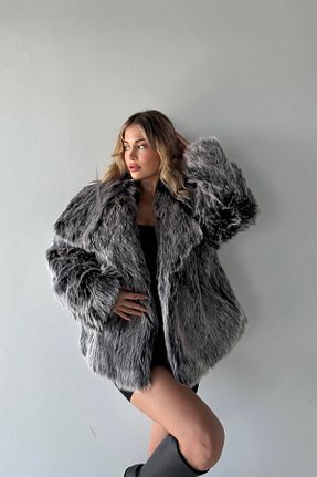 کاپشن طوسی زنانه رگولار Senarce - کد 887655543