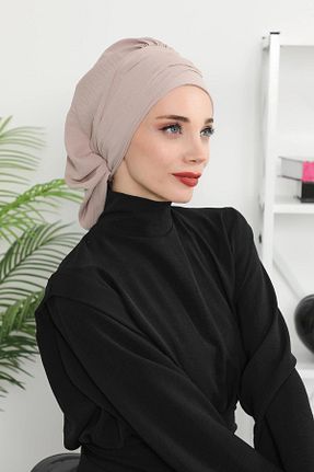 شال قهوه ای زنانه پنبه پلی استر Aisha