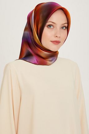 روسری رنگی کرپ ساتن ابریشم Armine - کد 887546659