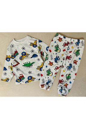 ست نوزادی طوسی بچه گانه پنبه ای SANTRALBEBE - کد 887577548