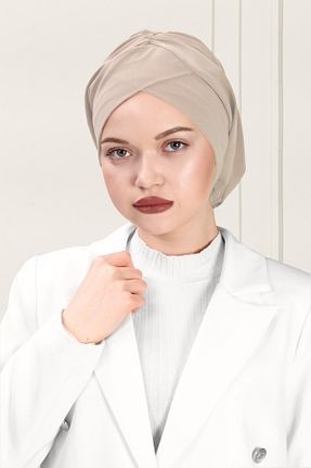 روسری بژ ساتن ada sanatsal - کد 264014626