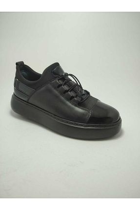 کفش کژوال مشکی مردانه چرم خالص deriessem - کد 887576386