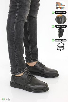 کفش کژوال مشکی مردانه چرم خالص DOCKA - کد 887577879