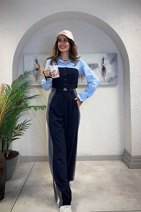 شلوار سرمه ای زنانه پلی استر Clothing palette - کد 887571848
