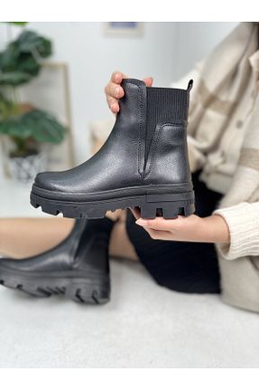 بوت / نیم بوت مشکی زنانه جیر İmerShoes - کد 63079318