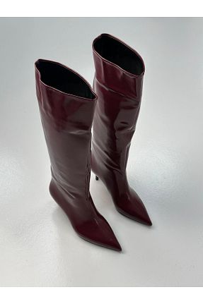بوت / نیم بوت زرشکی زنانه ضد آب Naz Genç Ayakkabı - کد 885489624