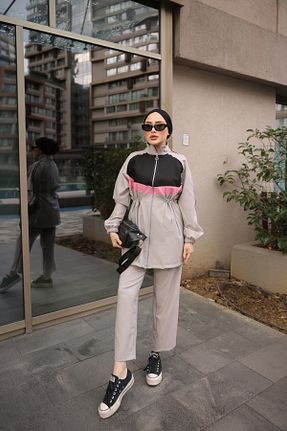 ست گرمکن حجاب طوسی زنانه رگولار MİMİ Luxury Wear - کد 887497572