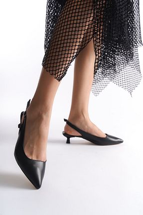 کفش پاشنه بلند کلاسیک مشکی زنانه چرم مصنوعی ripuvainen - کد 850665742