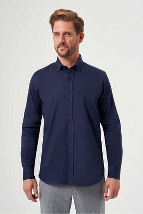 پیراهن سرمه ای مردانه رگولار Bisse - کد 786001130