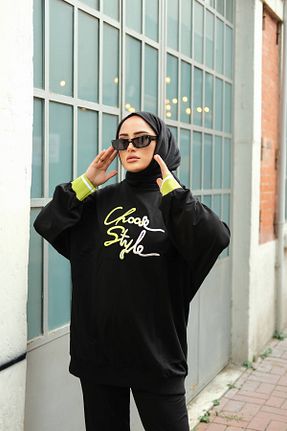 ست گرمکن حجاب مشکی زنانه اورسایز MİMİ Luxury Wear - کد 841103984