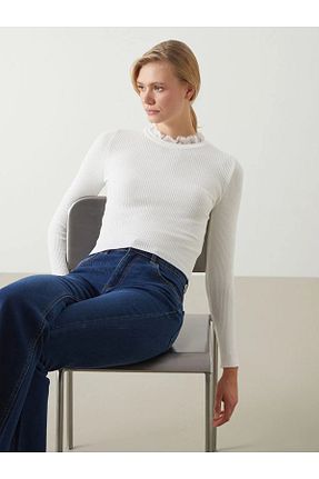 پلیور نباتی زنانه ساده LC Waikiki - کد 887609913