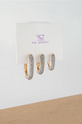گوشواره استیل (فولاد) طلائی استیل (فولاد) By Zeyna Aksesuar - کد 887606223