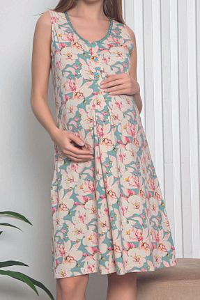 ست لباس راحتی بارداری نباتی زنانه پنبه ای Nicoletta - کد 790412170