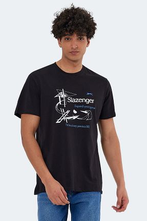 تیشرت مشکی مردانه اورسایز Slazenger - کد 693291466