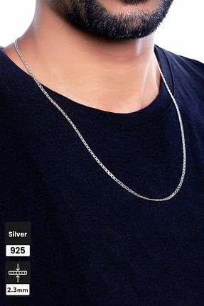 گردنبند نقره رنگی مردانه 925 عیار Mios Silver - کد 884095831