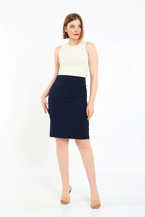 دامن سرمه ای زنانه بافتنی Blue Black - کد 738844836