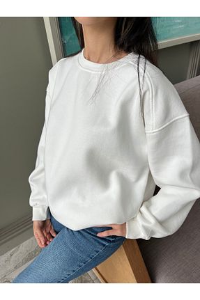 سوئیشرت سفید زنانه ساده Nestiti collection - کد 886883871