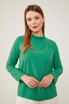 بلوز آبی زنانه ساده Levidor - کد 887633416