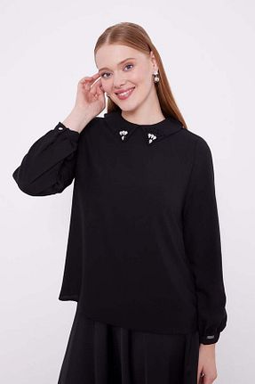 بلوز مشکی زنانه ساده Levidor - کد 887633504