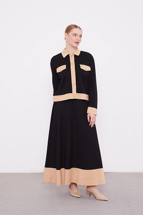 ست بالاتنه و پائین تنه حجاب مشکی زنانه گشاد Levidor - کد 887636286
