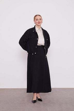 ست بالاتنه و پائین تنه حجاب مشکی زنانه اورسایز Levidor - کد 887636392