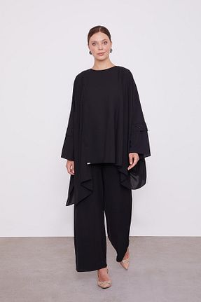 ست بالاتنه و پائین تنه حجاب مشکی زنانه رگولار Levidor - کد 887636901