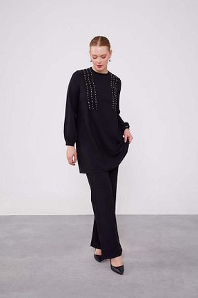 ست بالاتنه و پائین تنه حجاب مشکی زنانه رگولار Levidor - کد 887636867