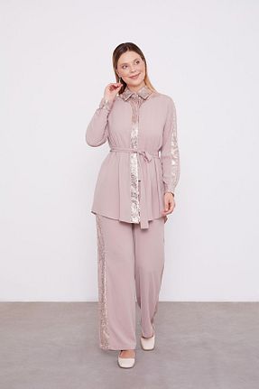 ست بالاتنه و پائین تنه حجاب قهوه ای زنانه اورسایز Levidor - کد 887642283